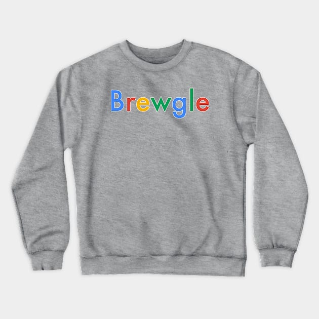 Brew Search Engine (White Outline) Crewneck Sweatshirt by PerzellBrewing